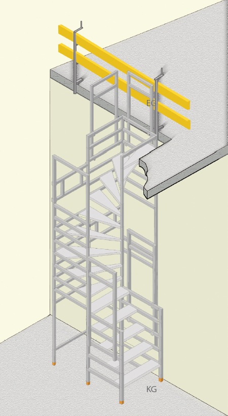 Escalier de chantier hauteur spéciale