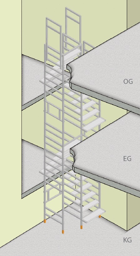 Escalier de chantier splittlevel